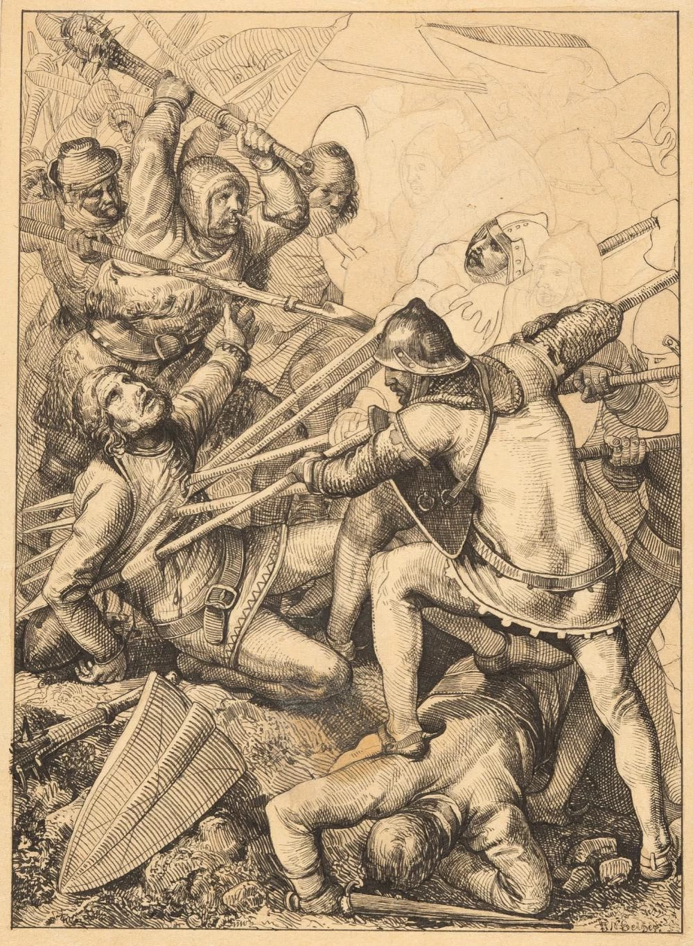 Peter Johann Nepomuk Geiger - Morte di Arnold Winkelried nella battaglia di Sempach
